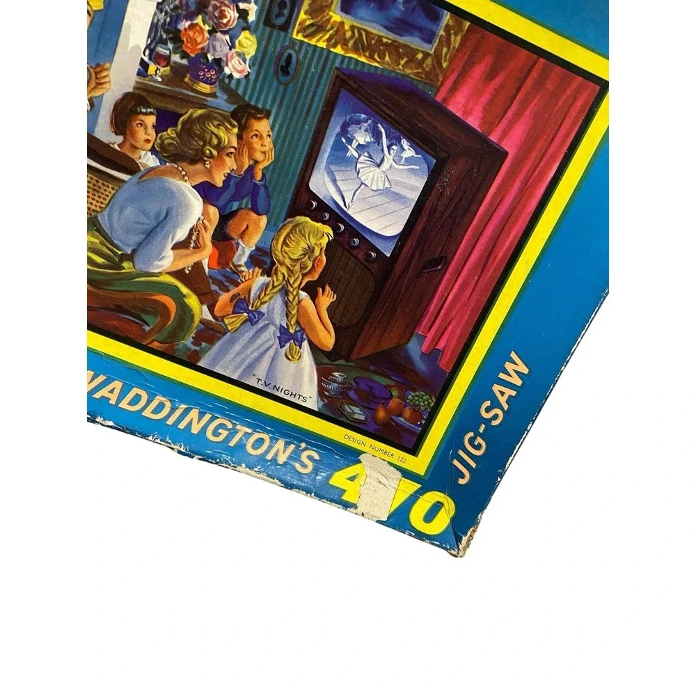 Vintage Waddingtons 470 T.V. Nights Jigsaw Puzzle Untested 60's